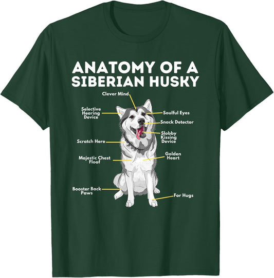 Anatomy of A Siberian Husky - Funny Sibe Owner Dog Lover Women Girls Kids T-Shirt - T-Shirt | Forest