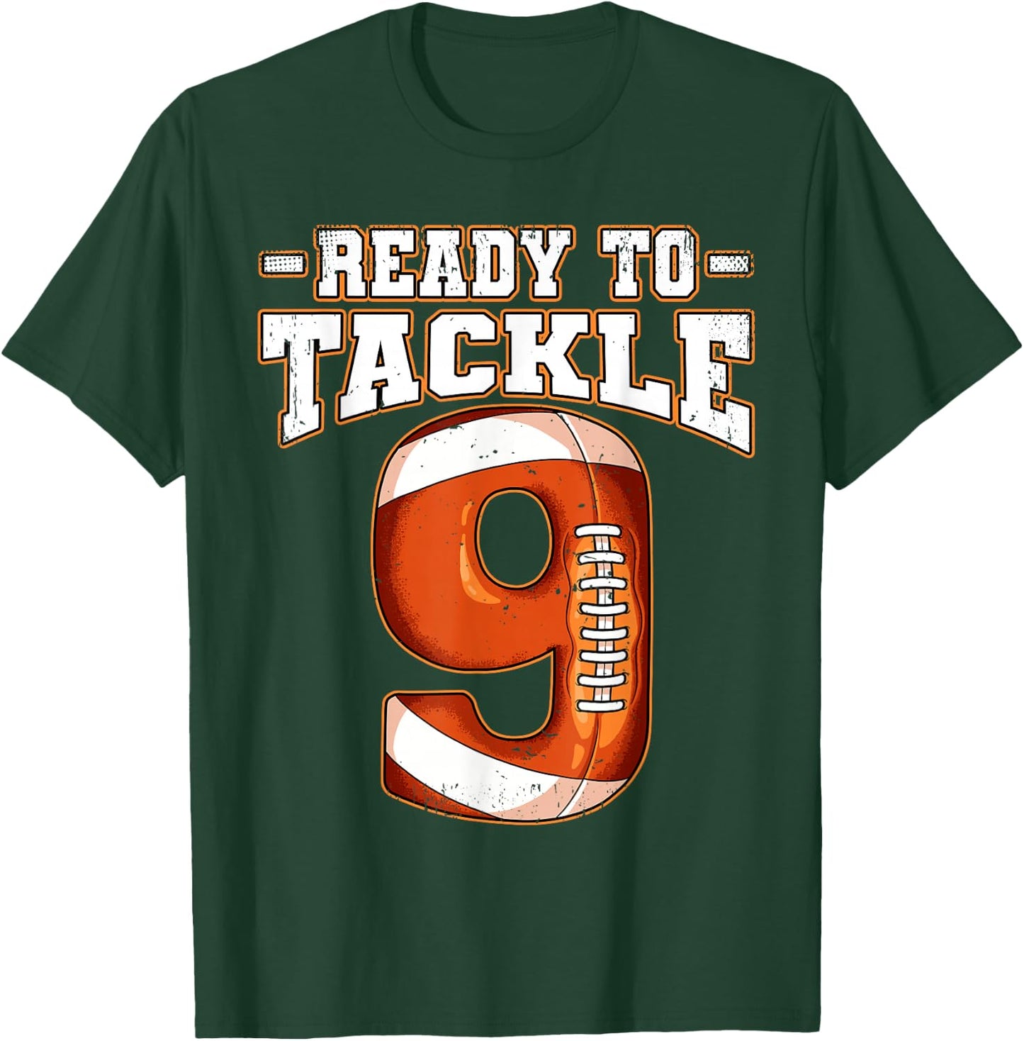 9th Birthday Football T-Shirt - T-Shirt | Forest