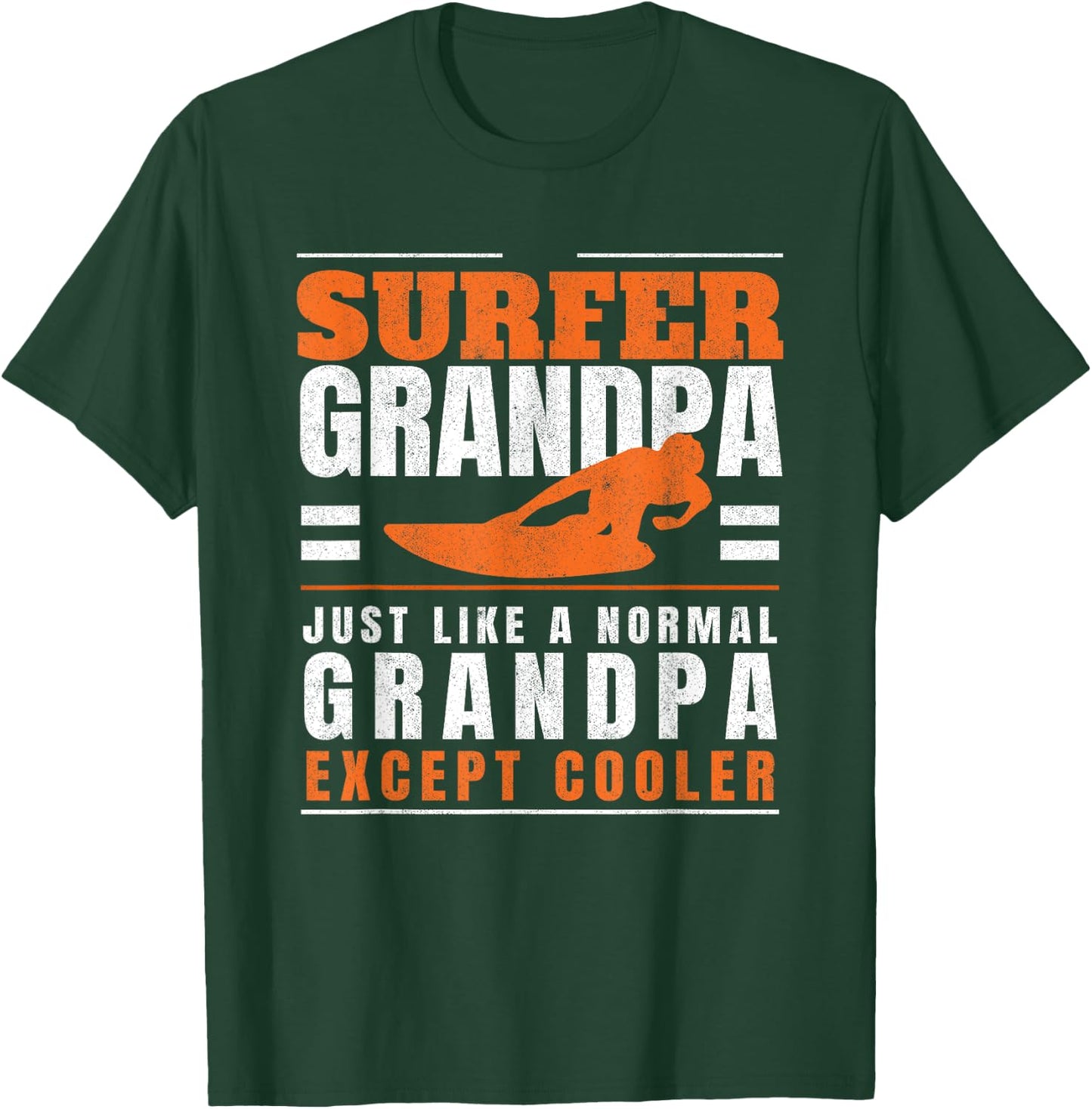 Surfer Grandpa Surf Grandfather Surfing Fathers Day Surfers T-Shirt - T-Shirt | Forest