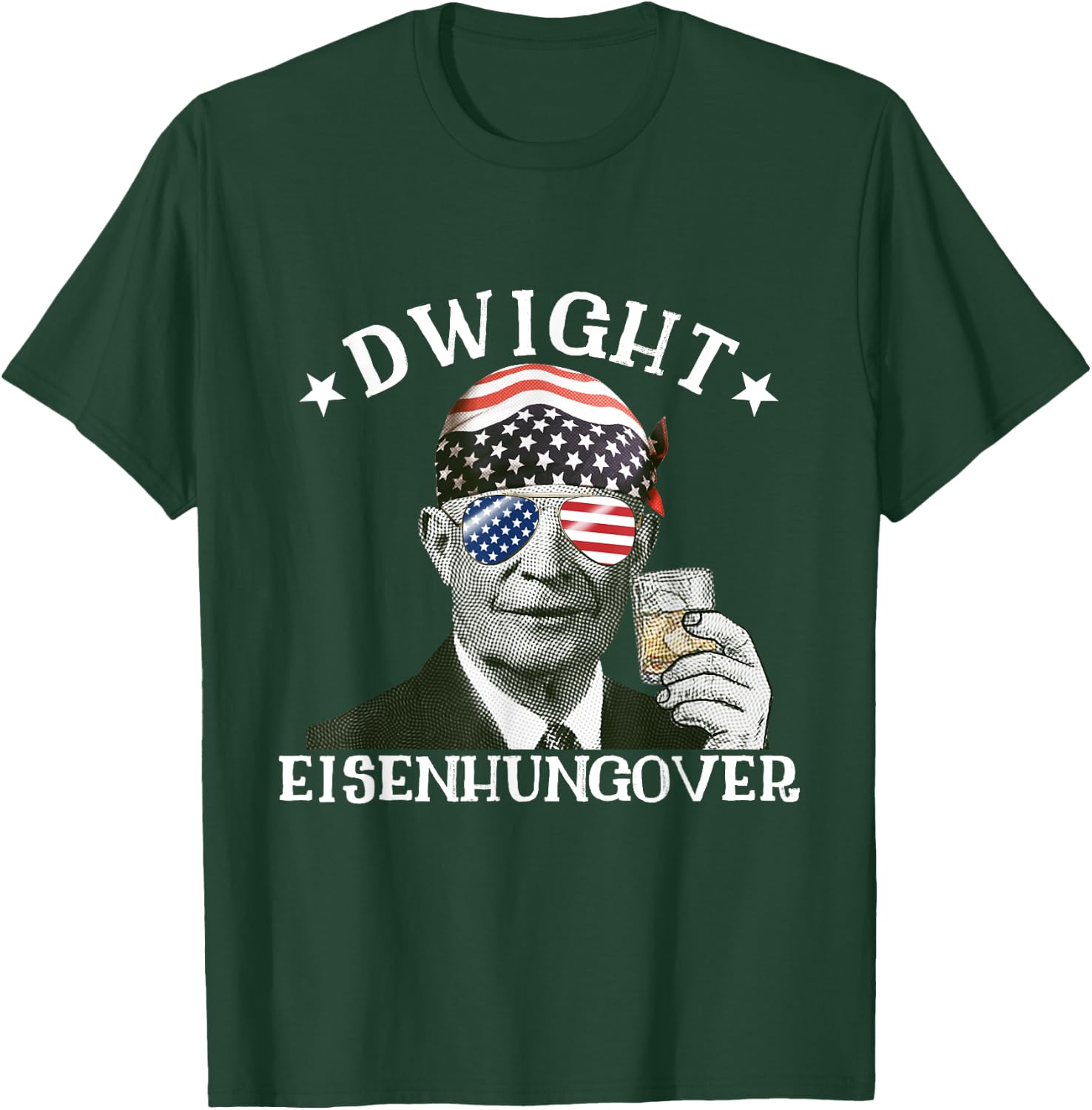 Dwight Eisenhungover Dwight Eisenhower Drinking Presidents T-Shirt - T-Shirt | Forest