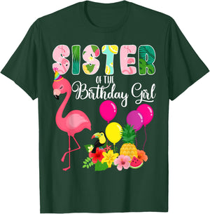 Flamingo Birthday Sister of the Birthday Girl Flamingo Bday T-Shirt - T-Shirt | Forest