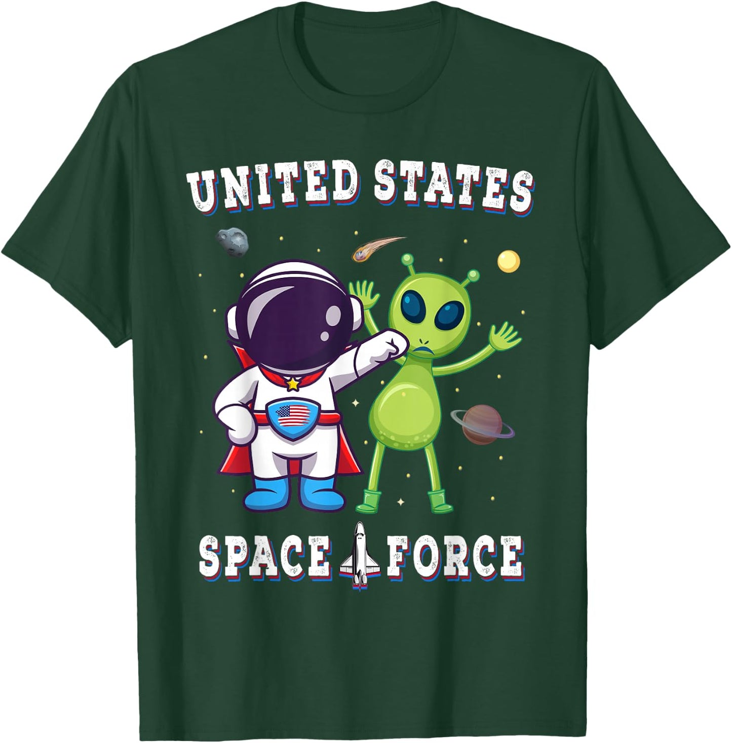 United States Space Force Funny Alien Military T-Shirt - T-Shirt | Forest