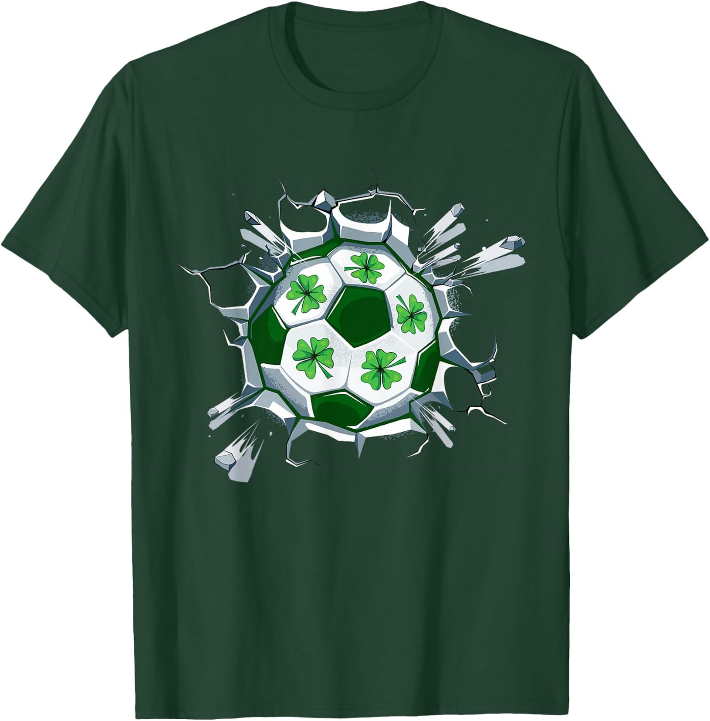 Soccer St Patricks Day Leprechaun Shamrock Boys Kids T-Shirt - T-Shirt | Forest