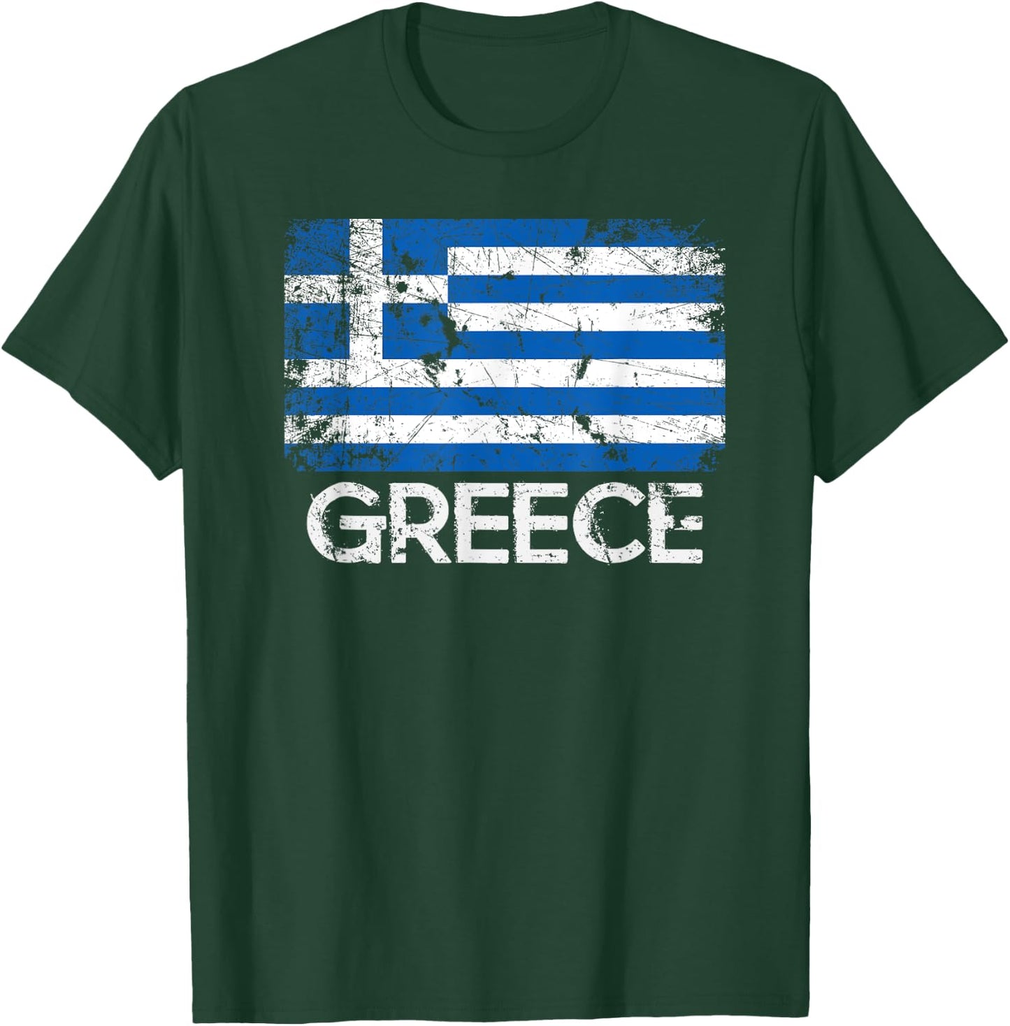 Greek Flag | Vintage Made In Greece Gift T-Shirt - T-Shirt | Forest