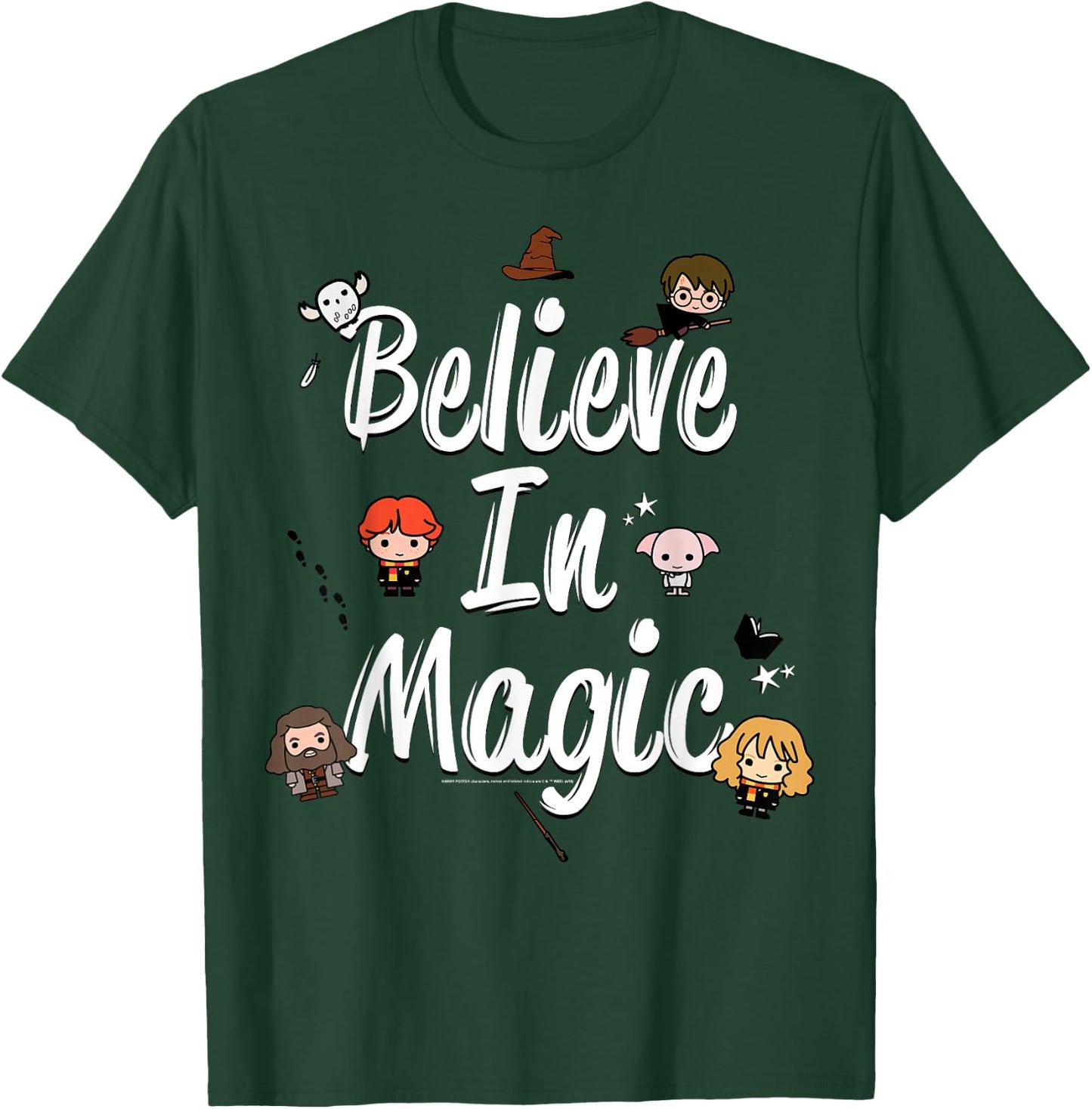 Harry Potter Believe In Magic Cute Cartoon Text T-Shirt - T-Shirt | Forest