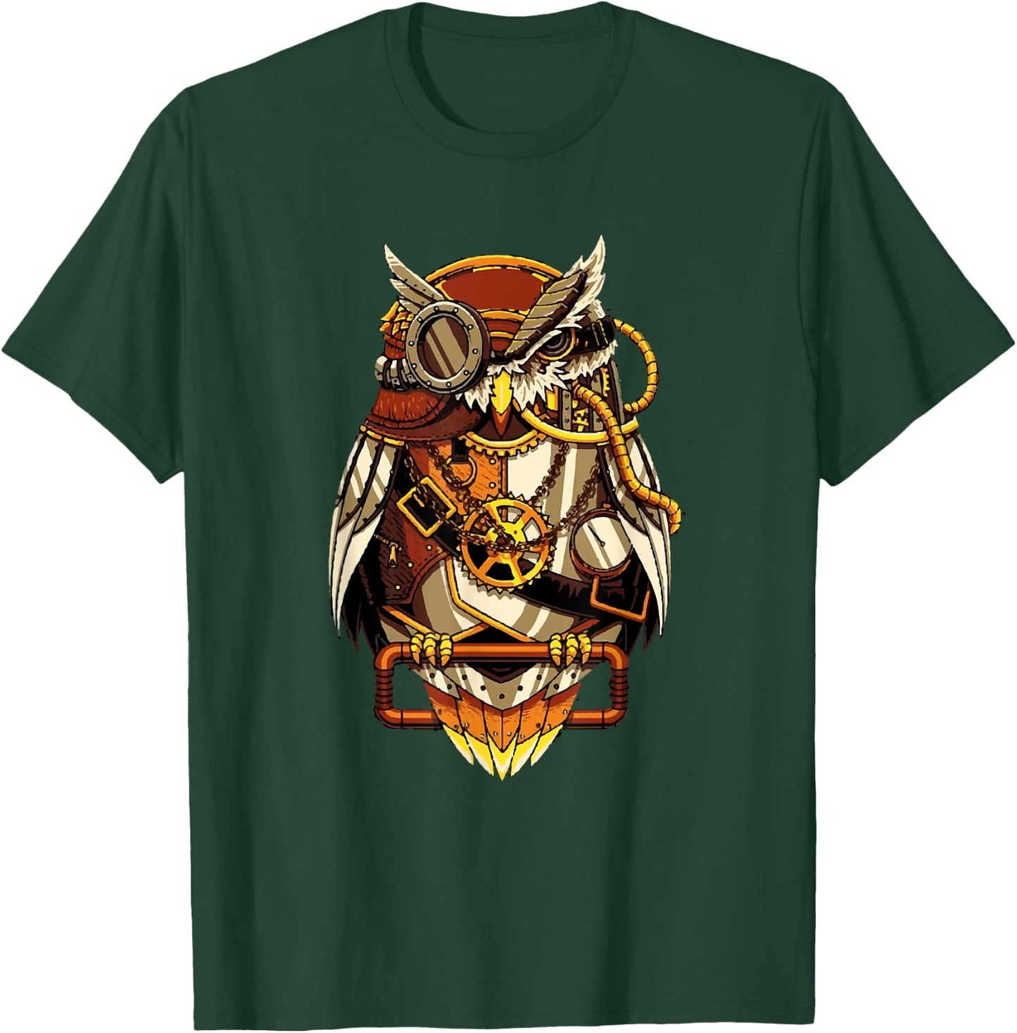 Steampunk Owl Art Bird Lovers T-Shirt - T-Shirt | Forest