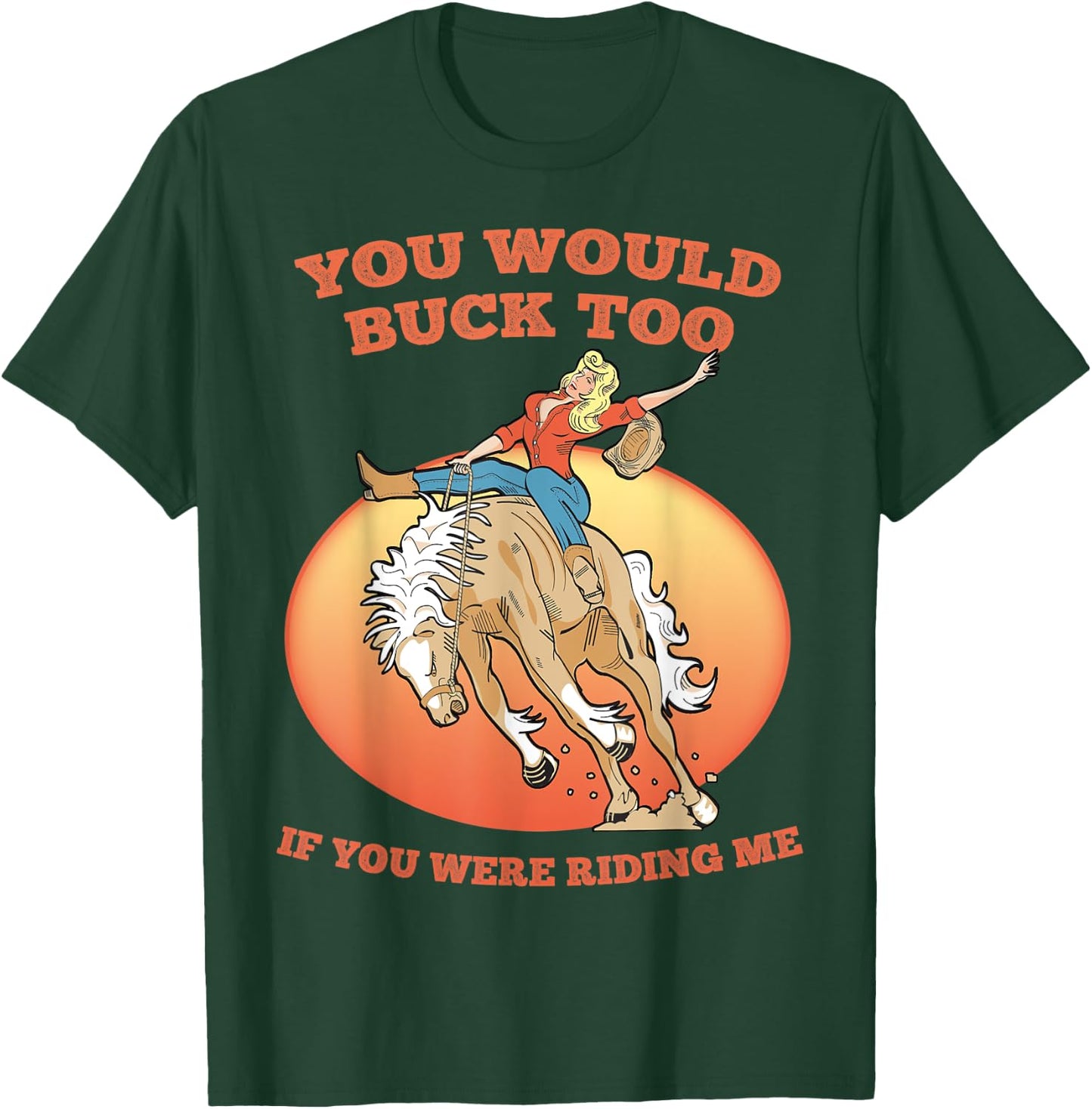 Funny Sexy Cowboy Riding Rodeo Horse Adult Country Western T-Shirt - T-Shirt | Forest