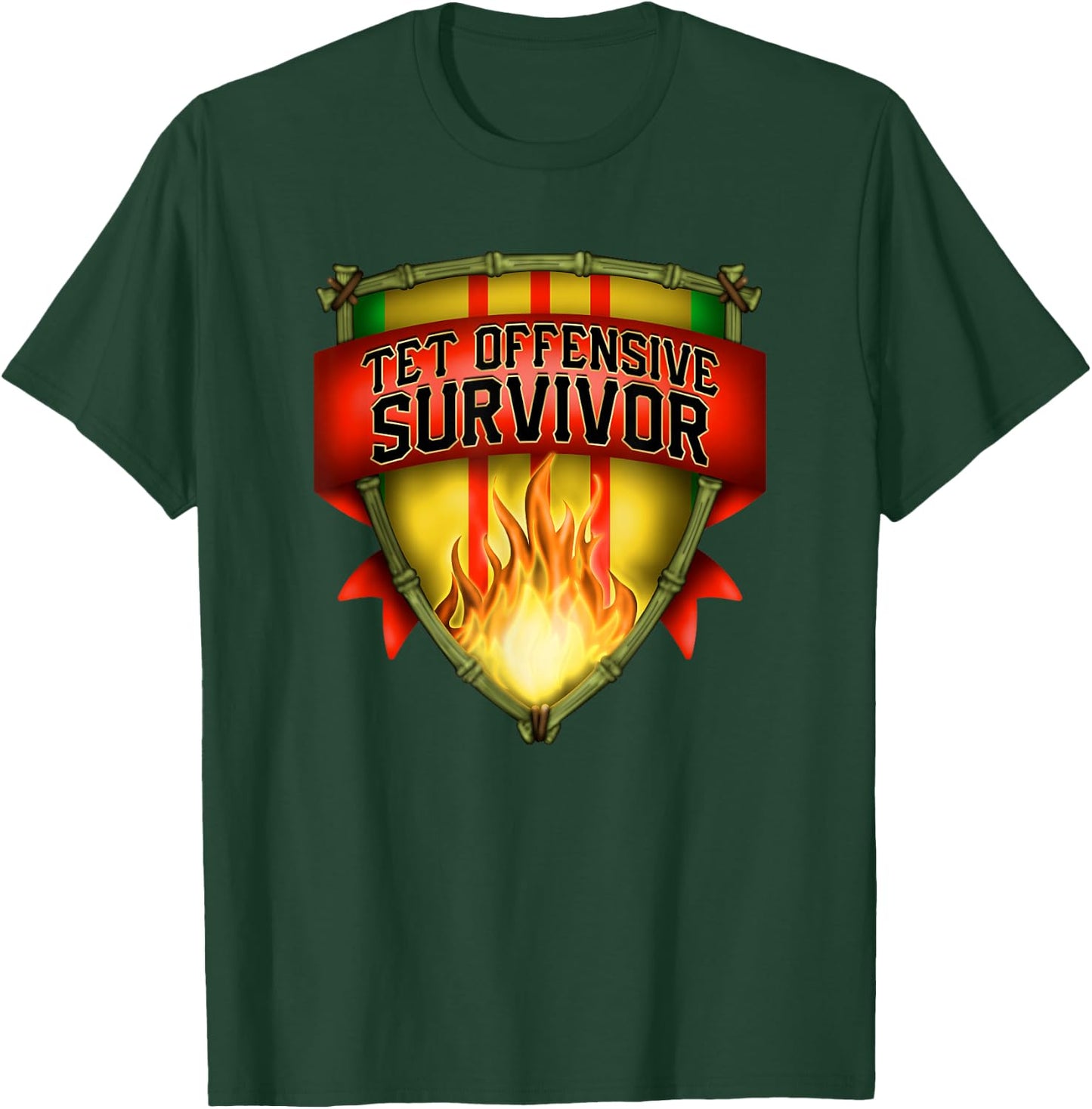 Vietnam Veteran Tet Offensive Survivor T-Shirt - T-Shirt | Forest