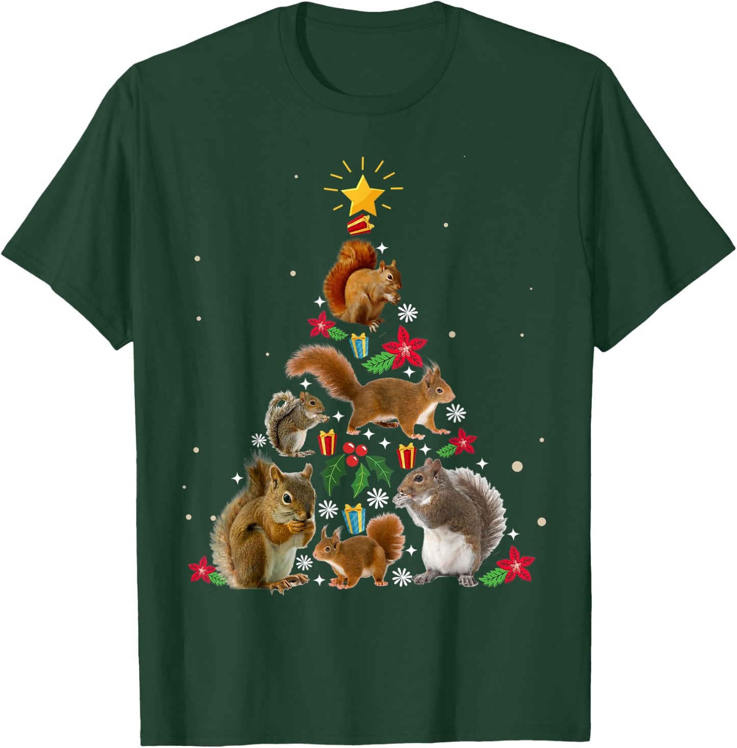 Squirrel Christmas Tree Shirt T-Shirt - T-Shirt | Forest