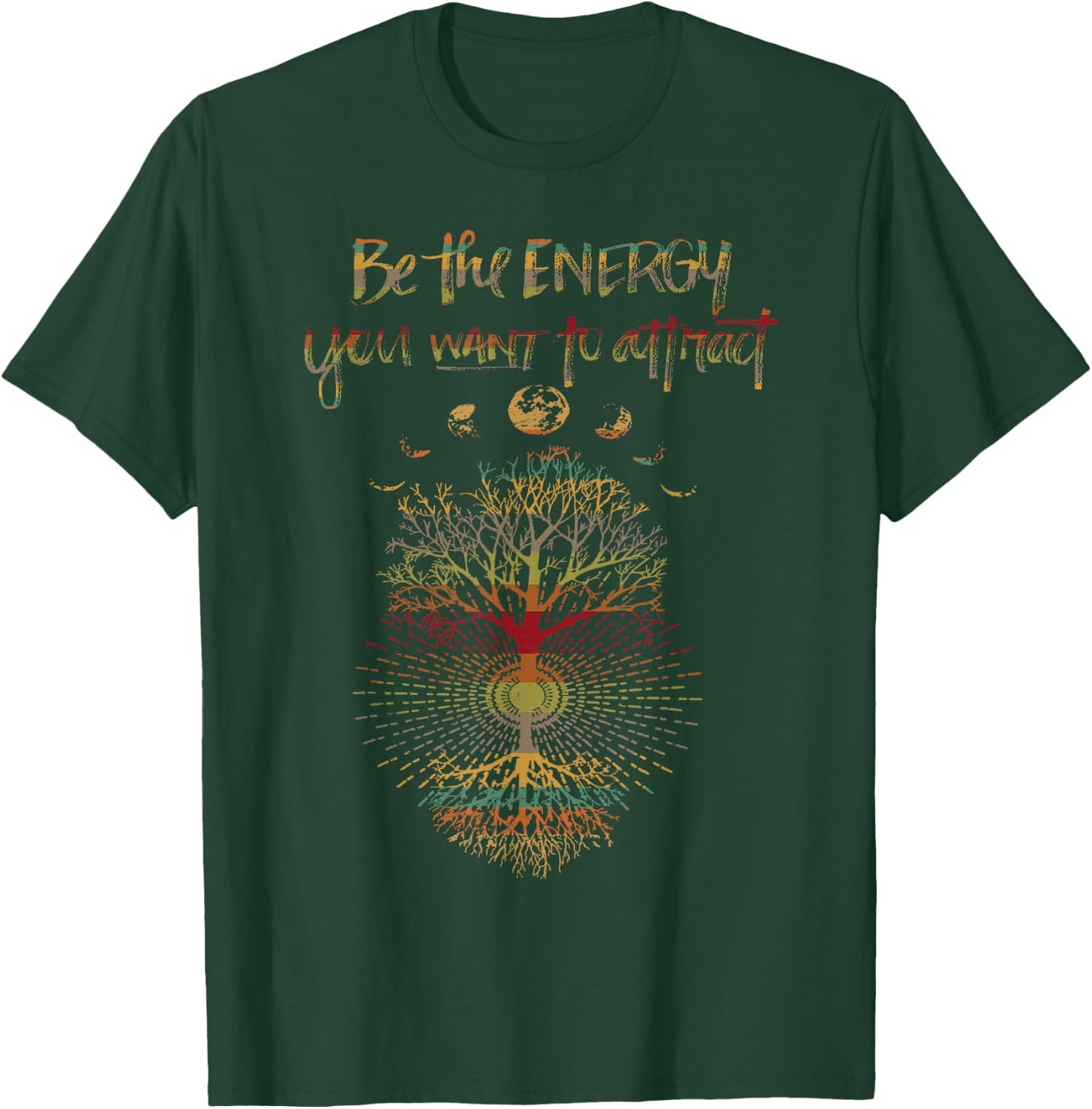 Phases of the Moon Retro Tree of Life 60's 70's Cool Vibe T-Shirt - T-Shirt | Forest