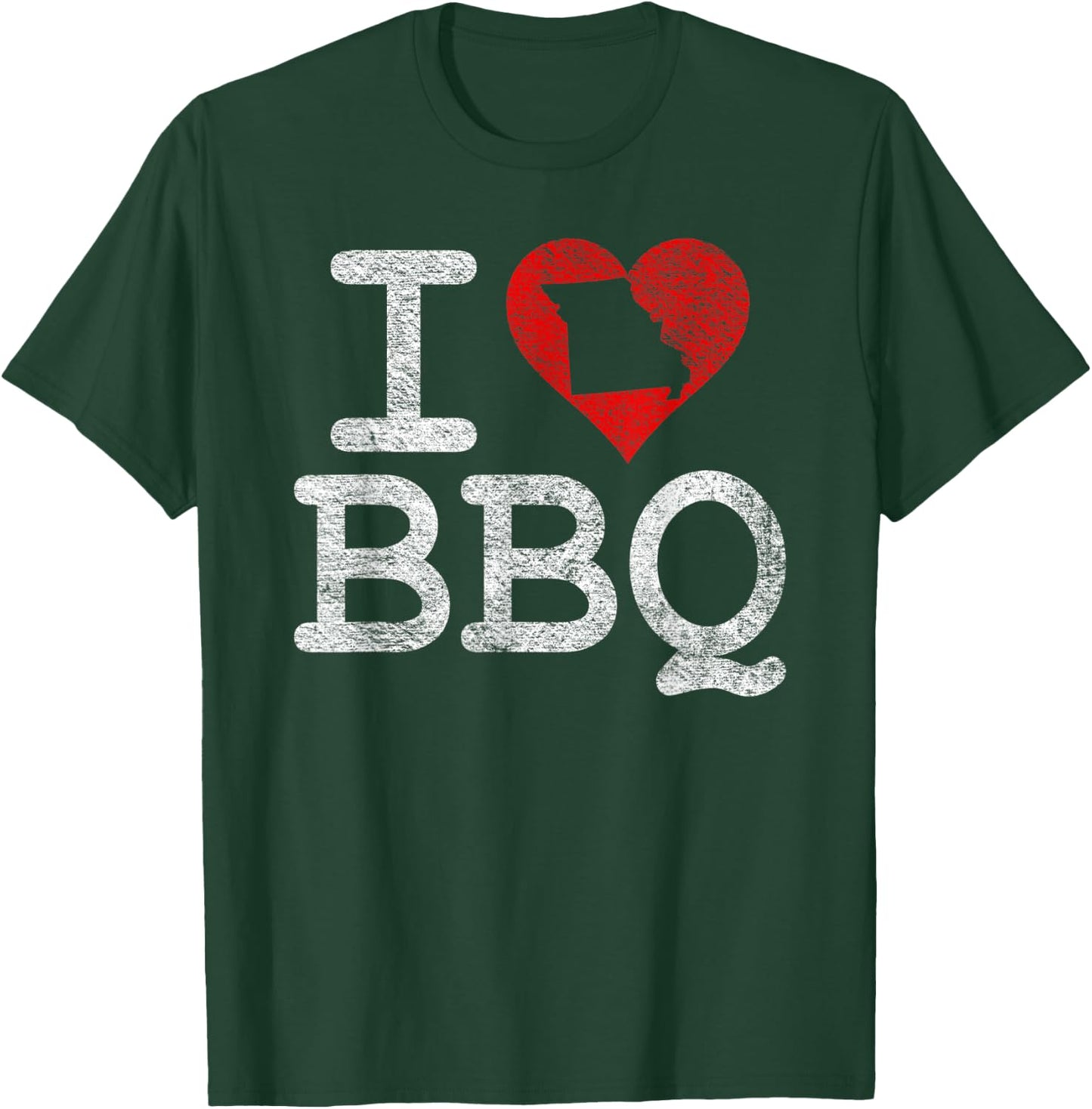 I Love Missouri Bbq I Heart Kansas City Sauce Grill Smoker T-Shirt - T-Shirt | Forest