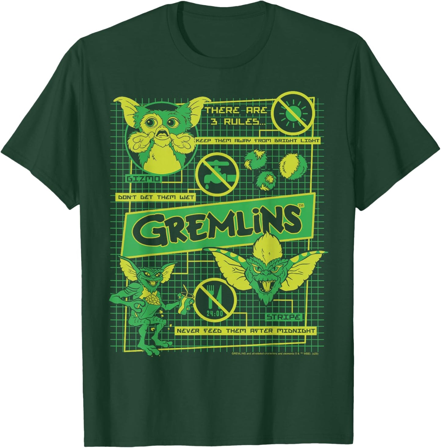 Gremlins Three Rules Schematics T-Shirt - T-Shirt | Forest