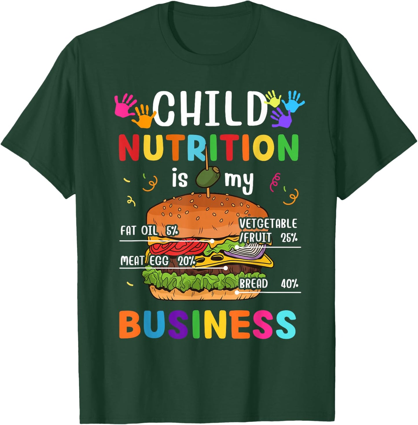 Child Nutrition Is My Business School Cafeteria Lunch Lady T-Shirt - T-Shirt | Forest