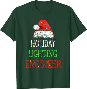 Funny Christmas Lights Decorator Holiday Lightning Engineer T-Shirt - T-Shirt | Forest