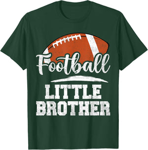 Football Little Brother Football Player Game Day Family T-Shirt - T-Shirt | Forest