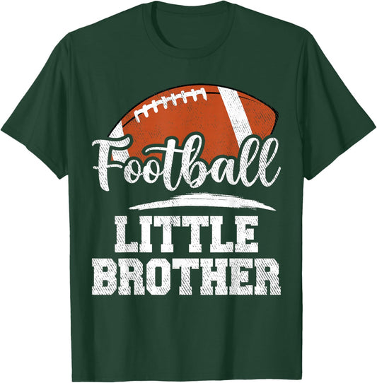 Football Little Brother Football Player Game Day Family T-Shirt - T-Shirt | Forest