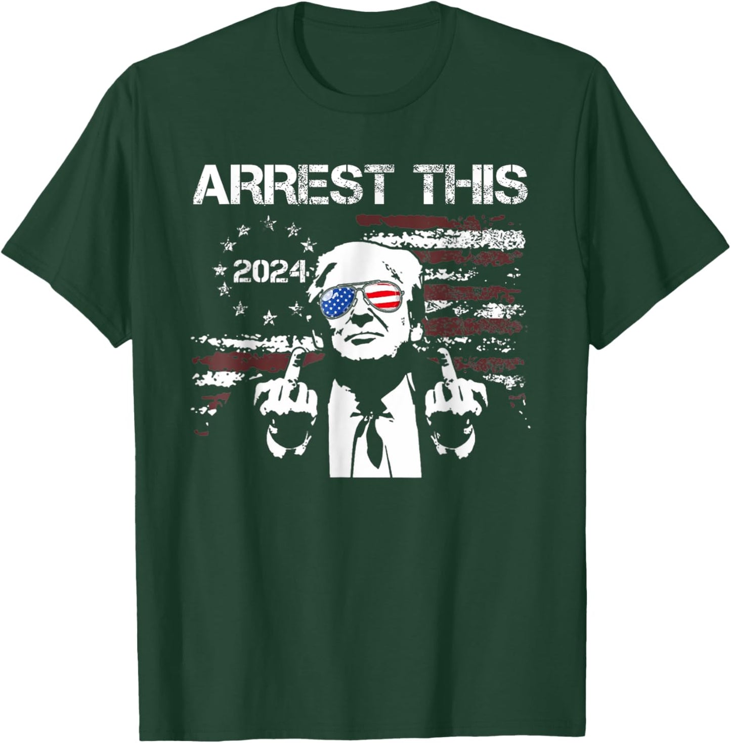Trump Arrest This American Flag 4th Of July Women Men T-Shirt - T-Shirt | Forest