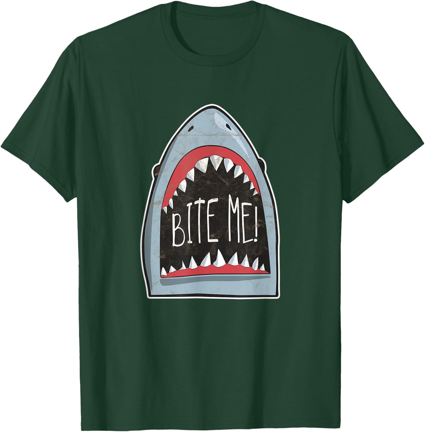 Bite Me Funny Shark Fan Beach Ocean Attire For Summer T-Shirt - T-Shirt | Forest