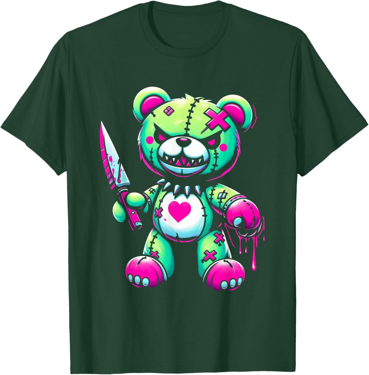 Pastel Goth Teddy Bear Horror Halloween Creepy Scary T-Shirt - T-Shirt | Forest