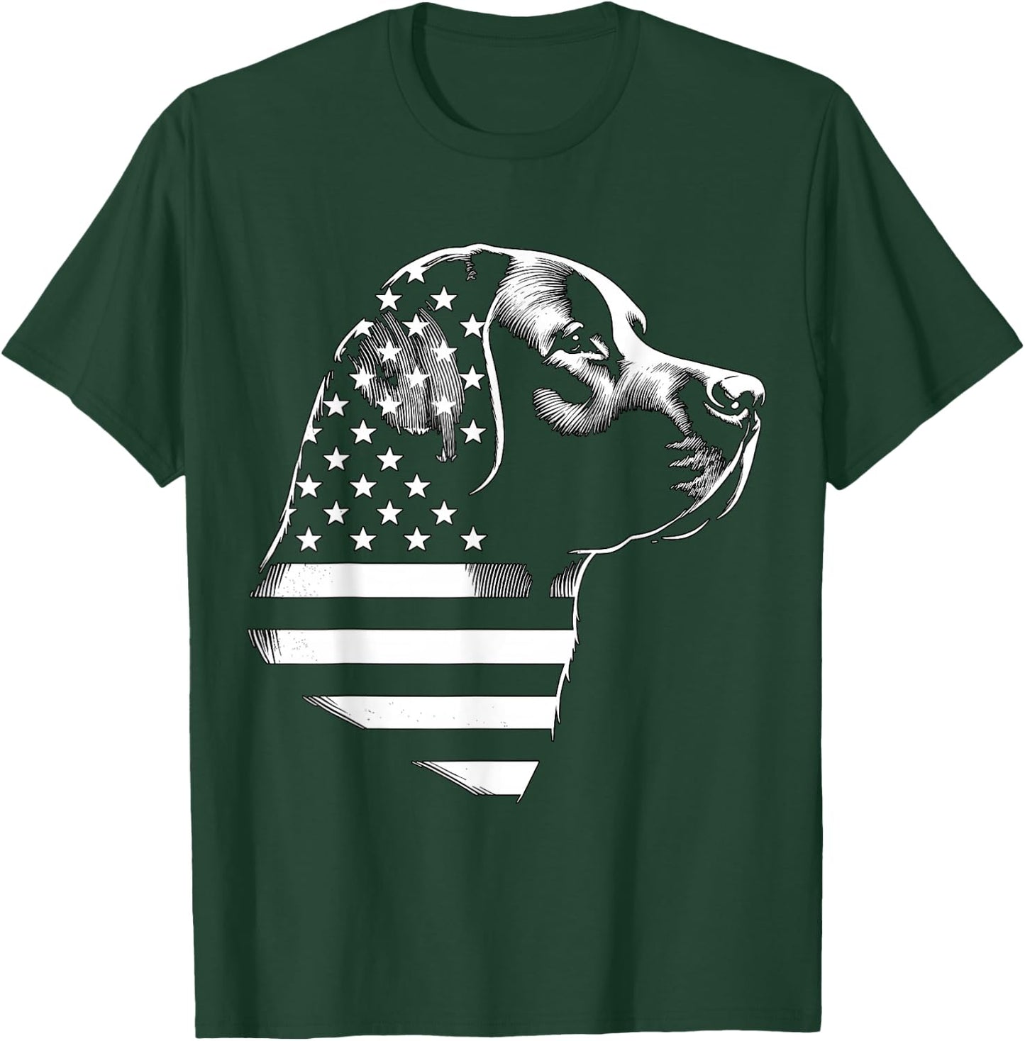 Patriotic Black Labrador Black Lab 4th of July T-Shirt - T-Shirt | Forest