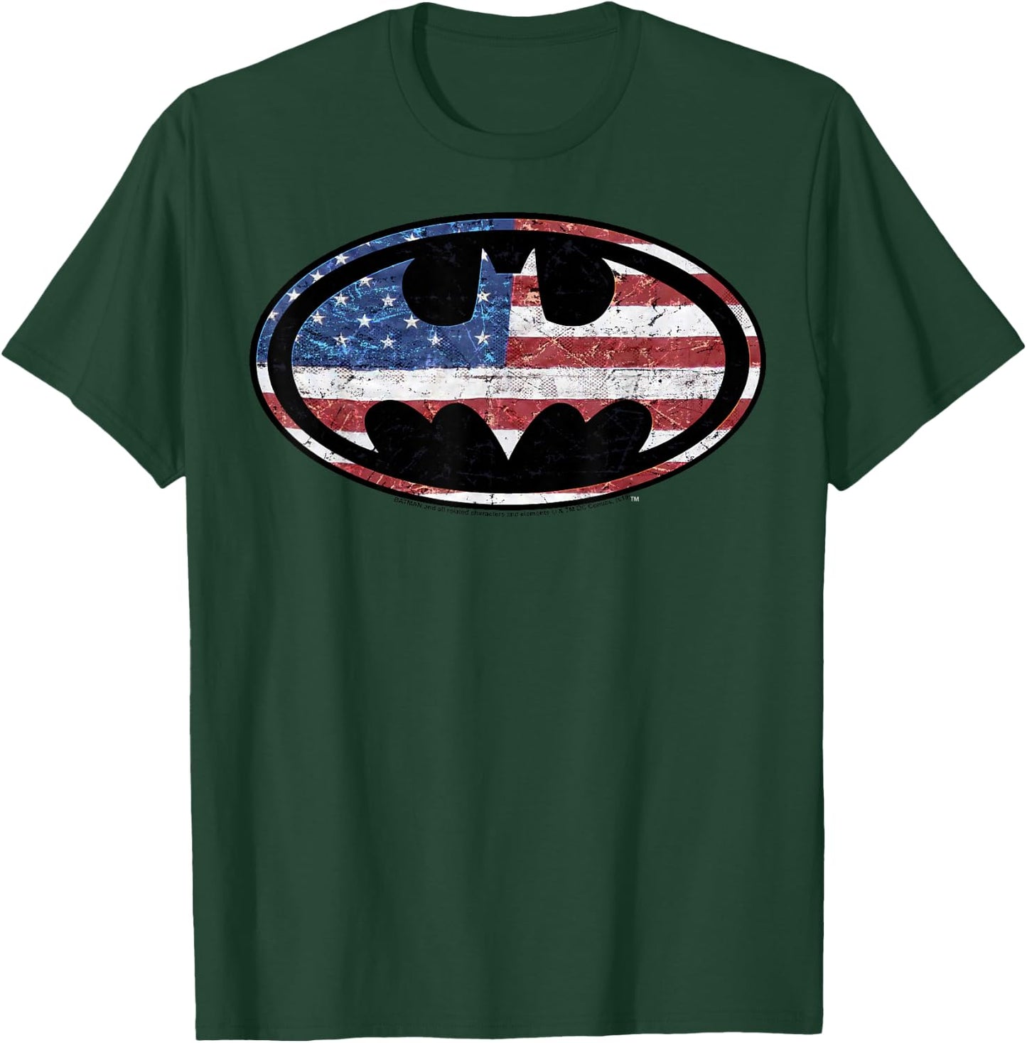 DC Comics Batman Old Glory American Flag Logo T-Shirt - T-Shirt | Forest