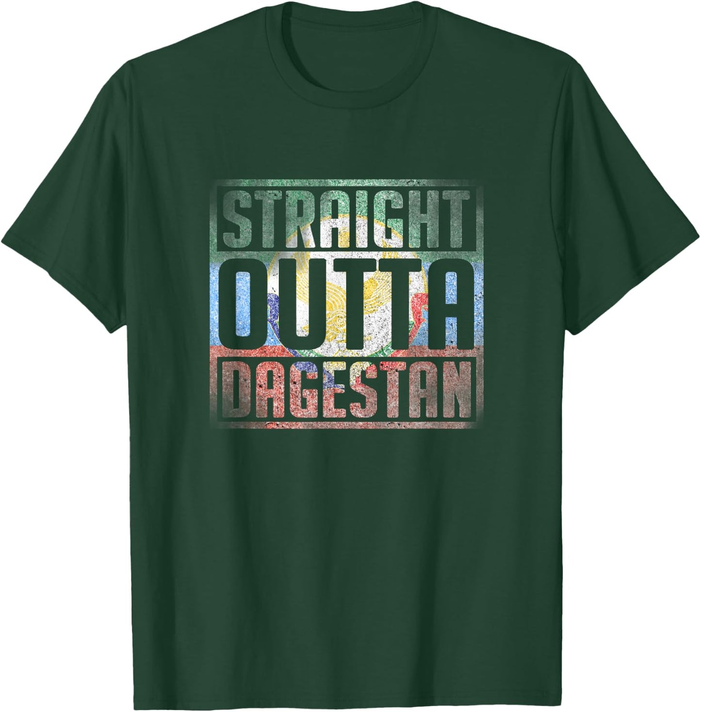Straight Outta Dagestan, Dagestan Map, Dagestan Flag T-Shirt - T-Shirt | Forest