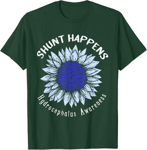 Shunt Happens Hydrocephalus Awareness Hydro Warrior Gifts T-Shirt - T-Shirt | Forest