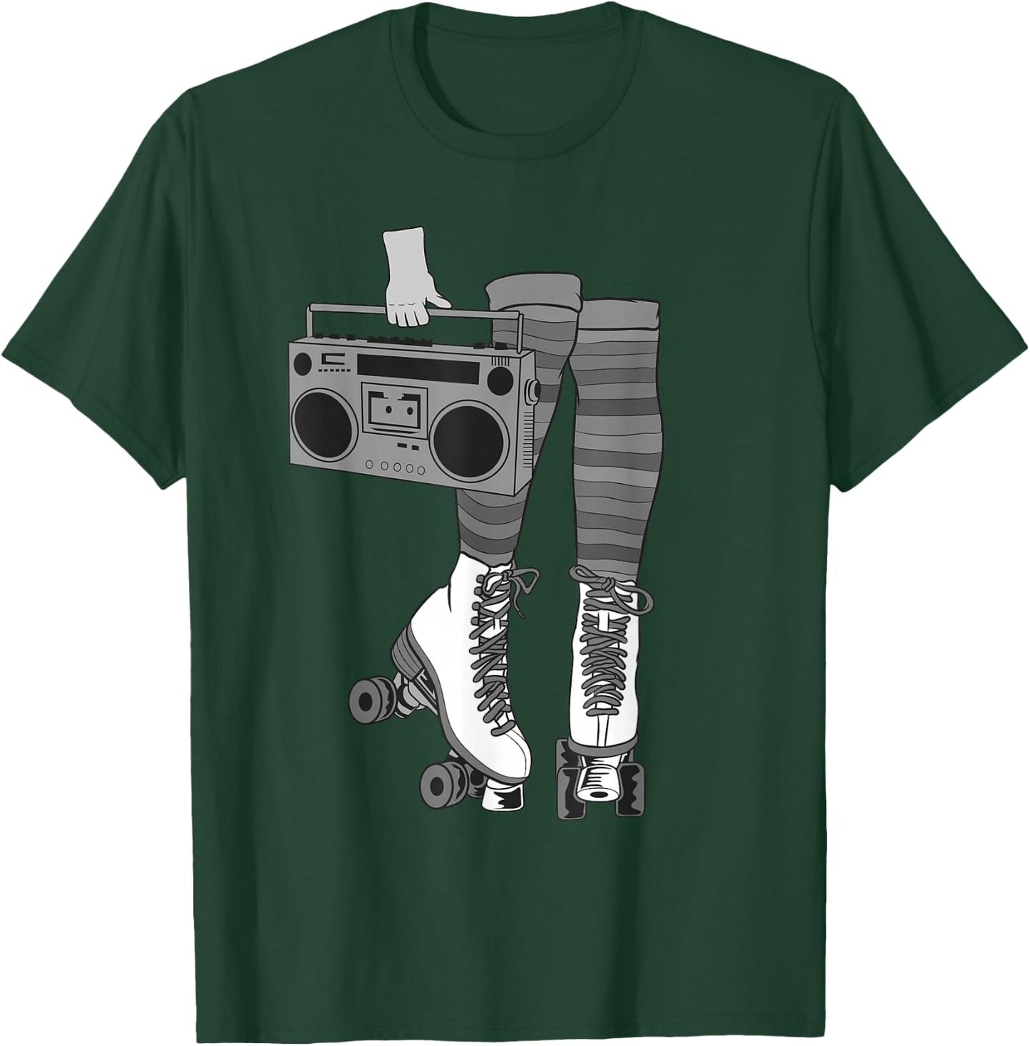 Retro Rollerskates Funny 80's Roller Disco Skating Girl Gift T-Shirt - T-Shirt | Forest