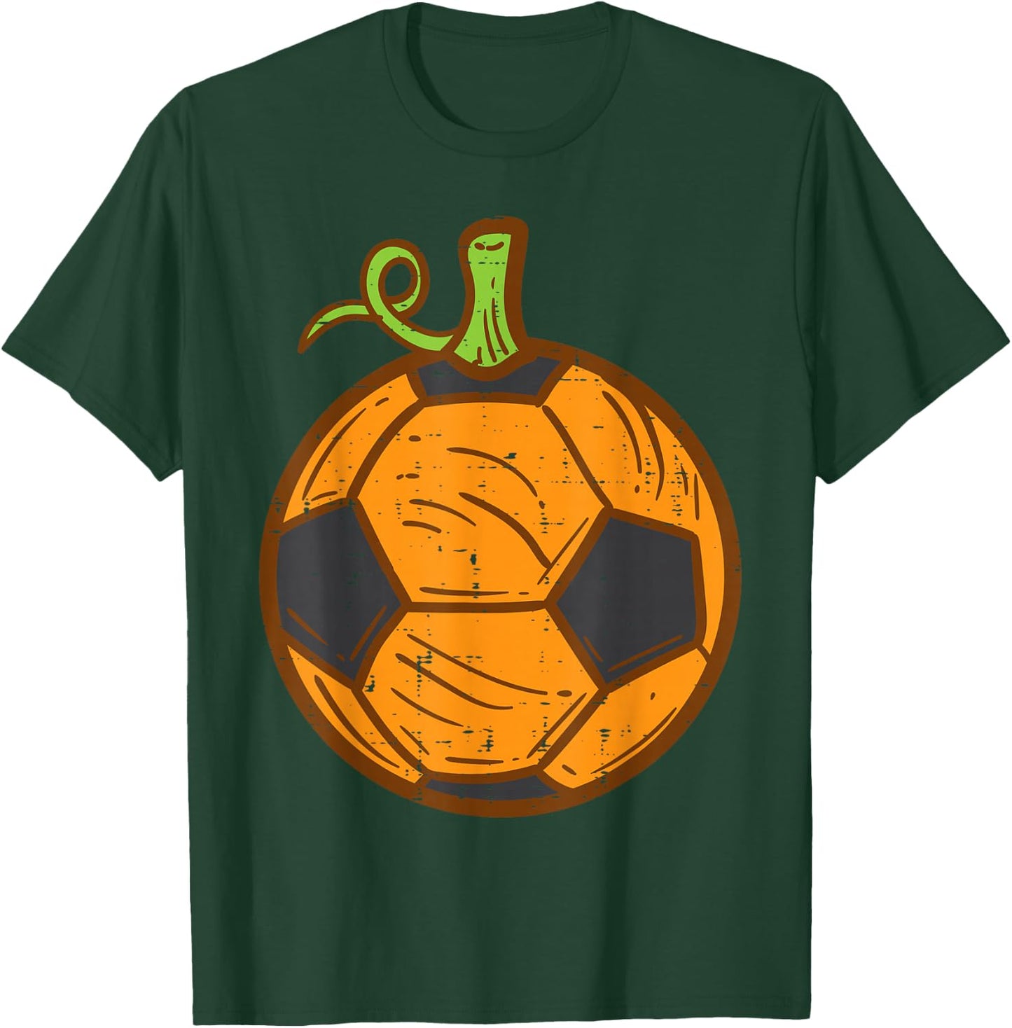 Halloween Soccer Ball Pumpkin Football Costume Boys Kids Men T-Shirt - T-Shirt | Forest
