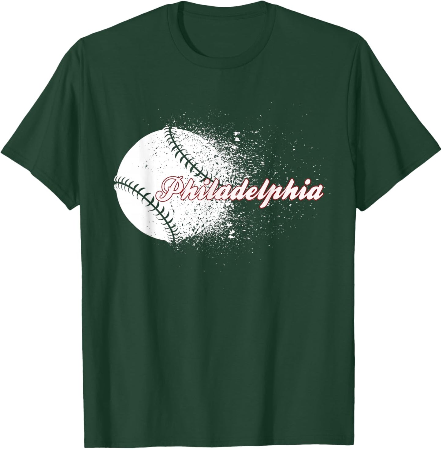 Philadelphia Baseball Skyline Philly Men Women T-Shirt - T-Shirt | Forest