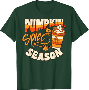 Pumpkin Spice Season Latte Coffee Fall Autumn Funny T-Shirt - T-Shirt | Forest