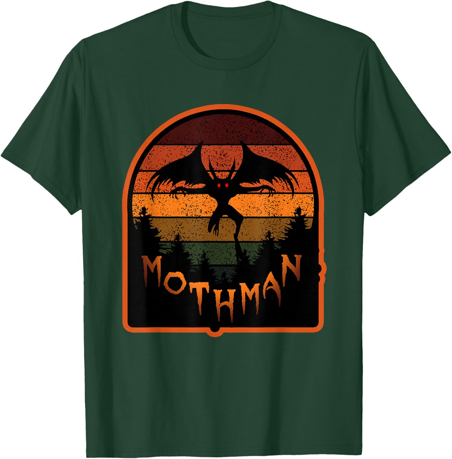 Cryptid Vintage Orange Mothman Folklore Small T-Shirt - T-Shirt | Forest