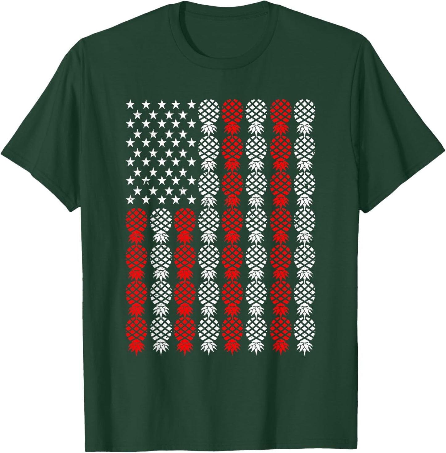 Upside Down Pineapple US Flag Swinger USA Patriotic T-Shirt - T-Shirt | Forest