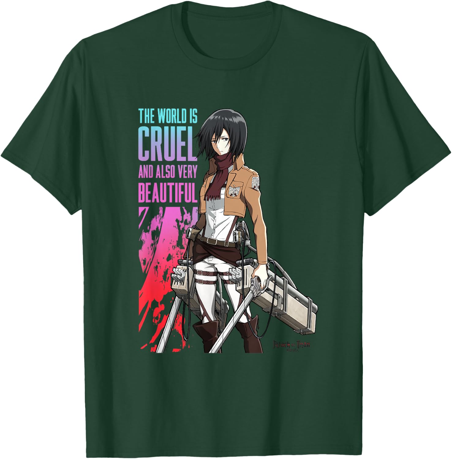 Attack on Titan The World is Cruel AOT Anime T-Shirt - T-Shirt | Forest