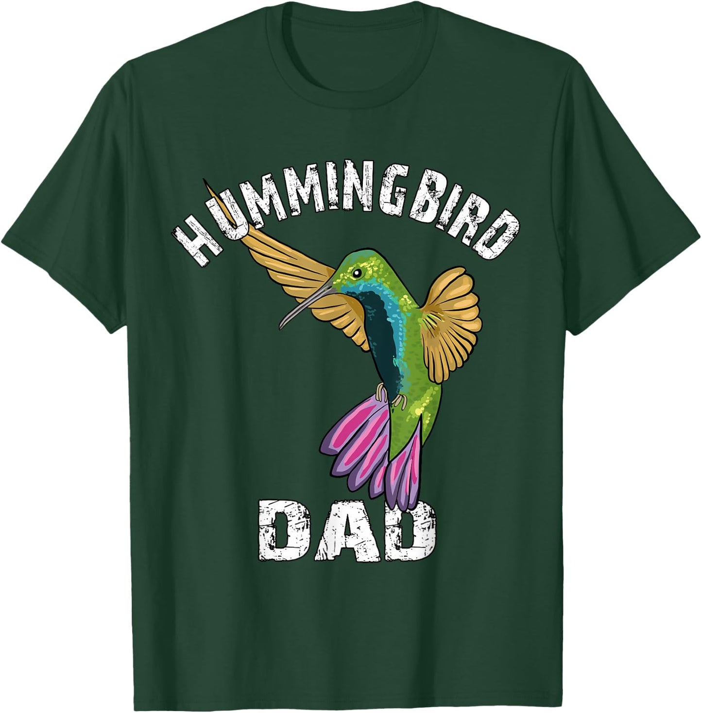 Hummingbird Dad Lover Illustration Hummingbird Art T-Shirt - T-Shirt | Forest