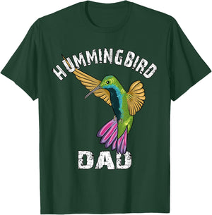 Hummingbird Dad Lover Illustration Hummingbird Art T-Shirt - T-Shirt | Forest