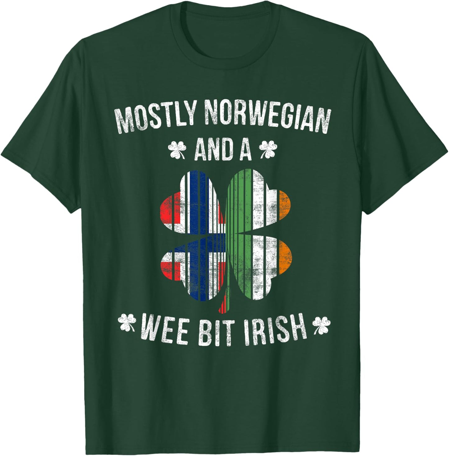 Norwegian Wee Bit Irish Norway St Patricks Day Gift T-Shirt - T-Shirt | Forest