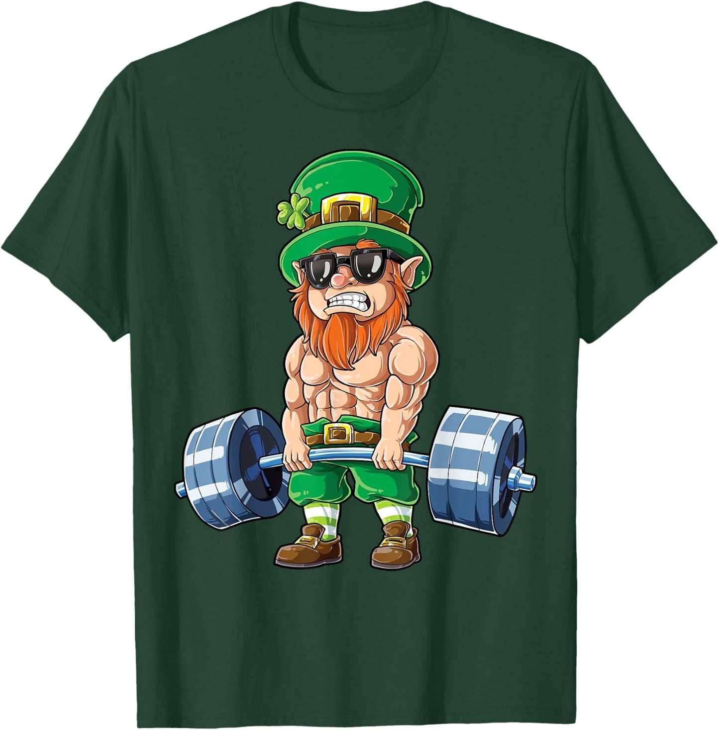 Leprechaun St Patrick's Day Weightlifting Deadlift Fitness T-Shirt - T-Shirt | Forest