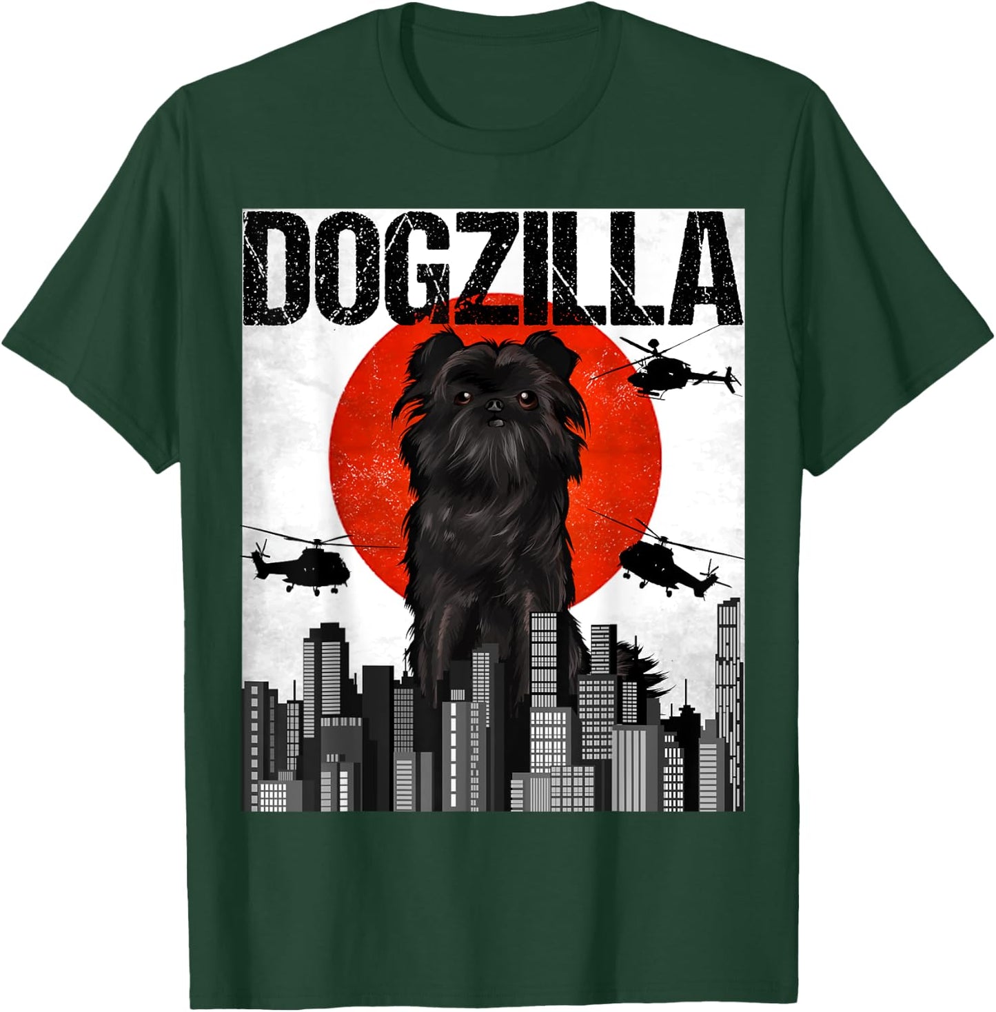Funny Vintage Japanese Dogzilla Affenpinscher T-Shirt - T-Shirt | Forest