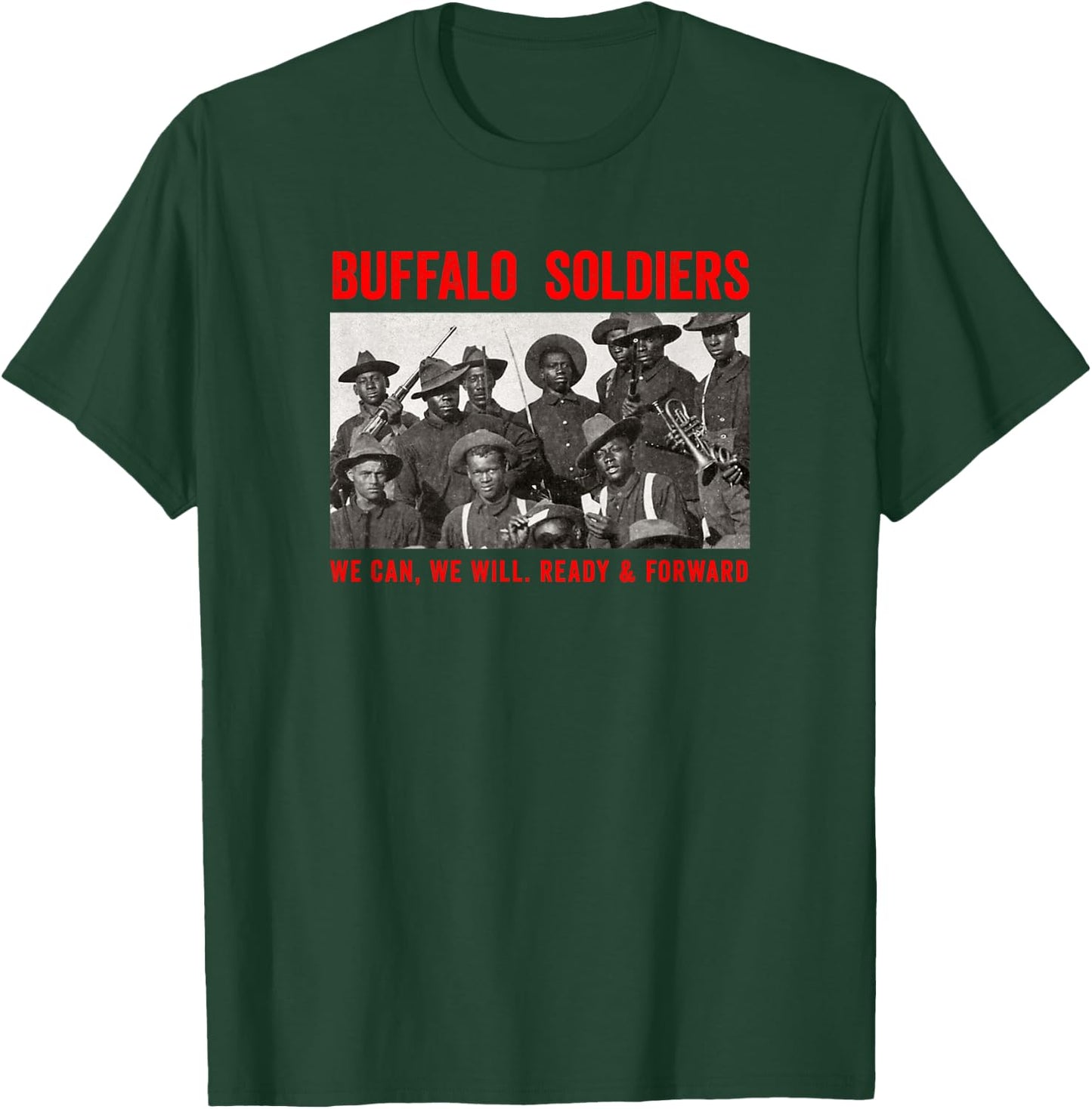 Buffalo Soldiers 9th and 10th Cavalry African American Heros Small T-Shirt - T-Shirt | Forest