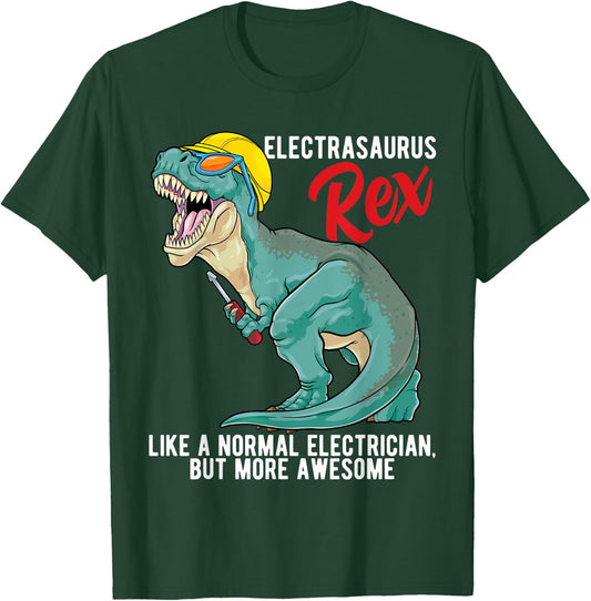 Dinosaur Shirt Electrasaurus Rex Electrician Dinosaur T-Shirt - T-Shirt | Forest