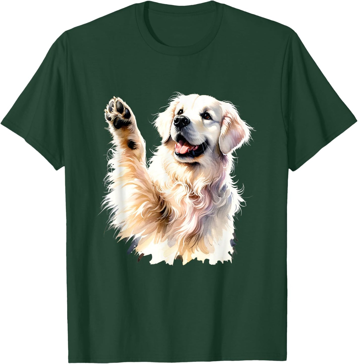 Golden Retriever Funny Dog Lover Paw Print Puppy Animal Cute T-Shirt - T-Shirt | Forest