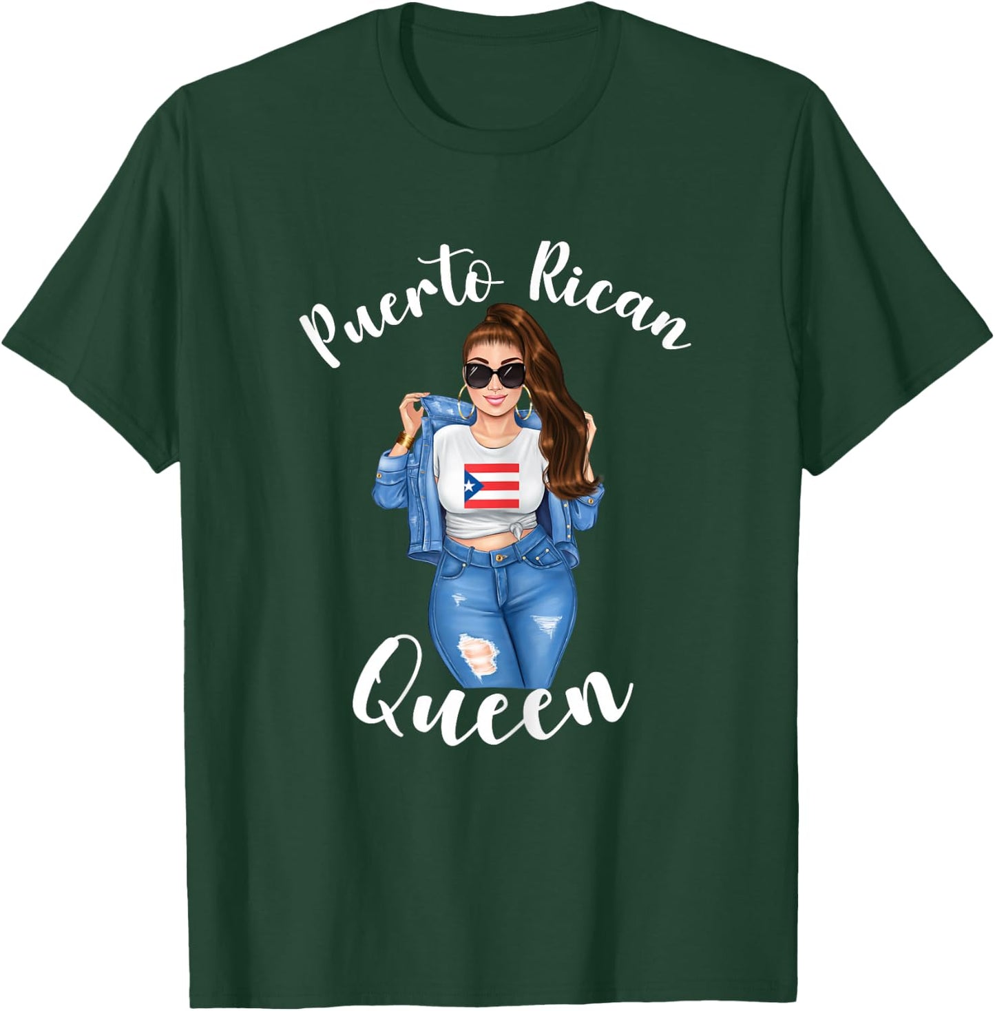 Puerto Rican Queen Proud Mexican Latin Sunshine Sassy Woman T-Shirt - T-Shirt | Forest