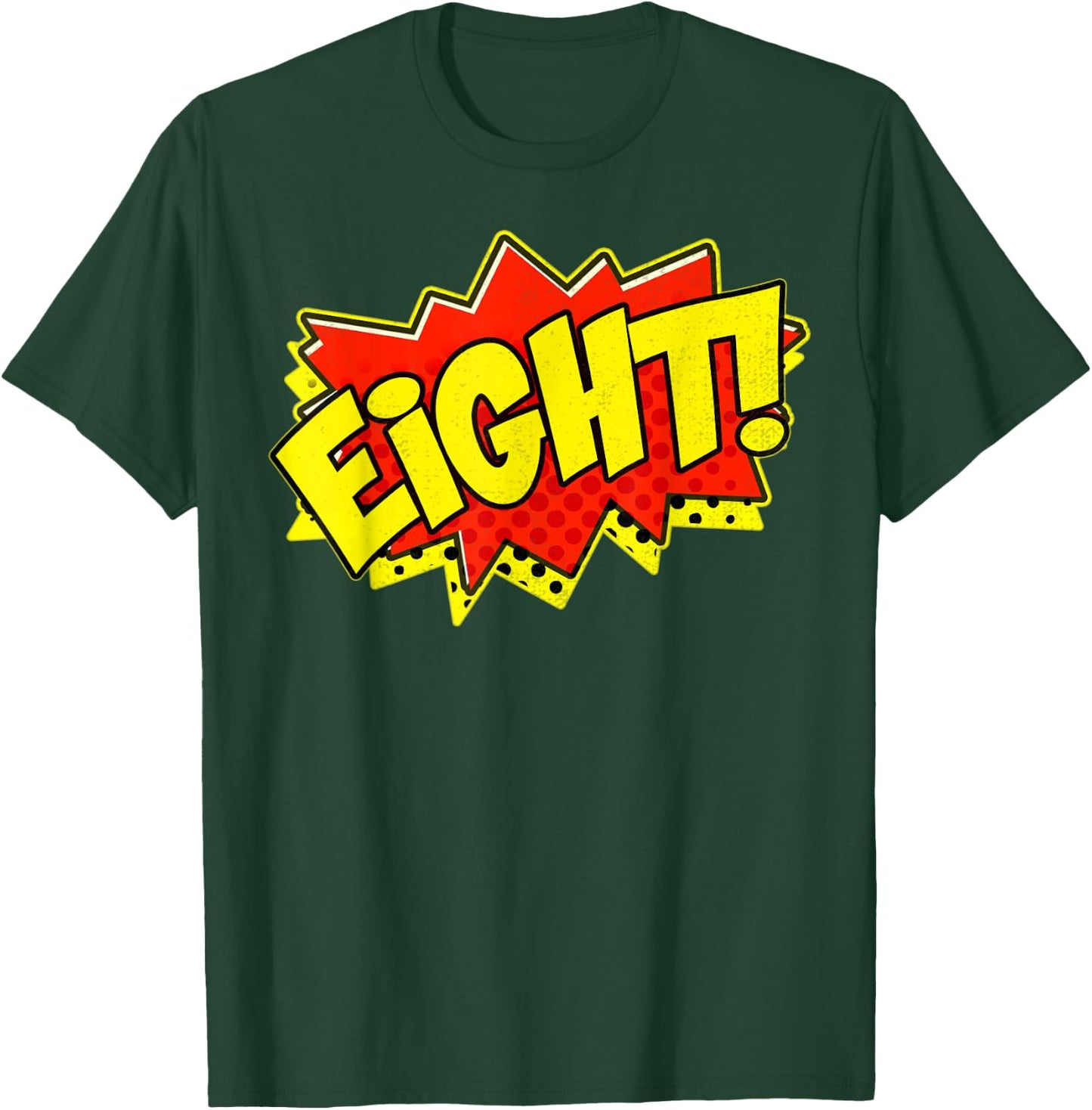 Boy Eight Superhero Comic Book Hero 8th Birthday Boy 8 Years T-Shirt - T-Shirt | Forest