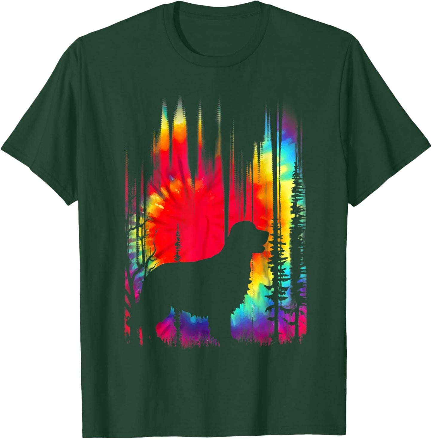 Golden Retriever Dog Colorful Tie Dye Hippie Puppy Lovers Men Women Kids T-Shirt - T-Shirt | Forest