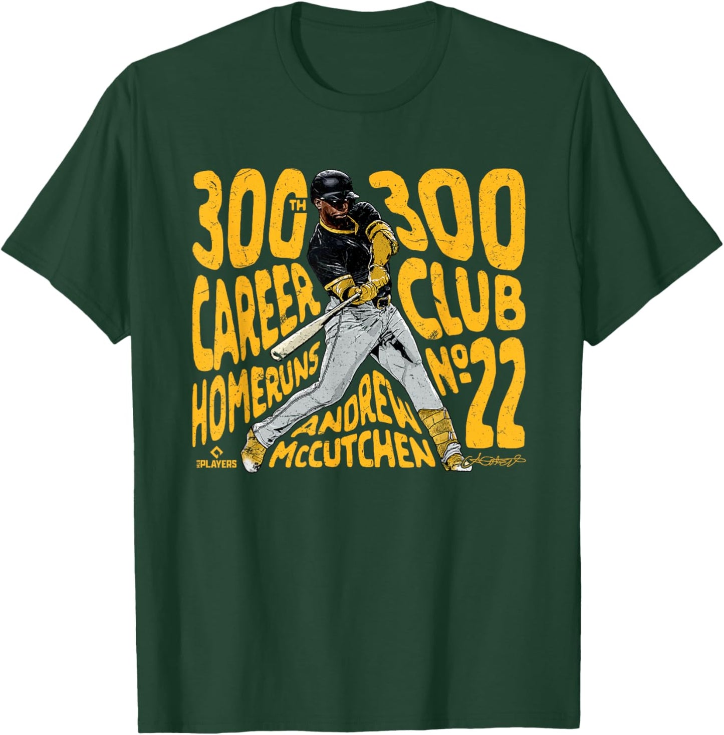 300 Club 300th Career Homeruns Andrew McCutchen Pittsburgh T-Shirt - T-Shirt | Forest