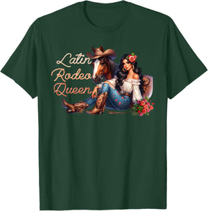 Latin Rodeo Queen Mexican Latina Cowgirl Cowboy Western T-Shirt - T-Shirt | Forest