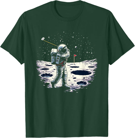 Golf Novelty Astronaut Golfing Men Women Kids Funny Golf T-Shirt - T-Shirt | Forest