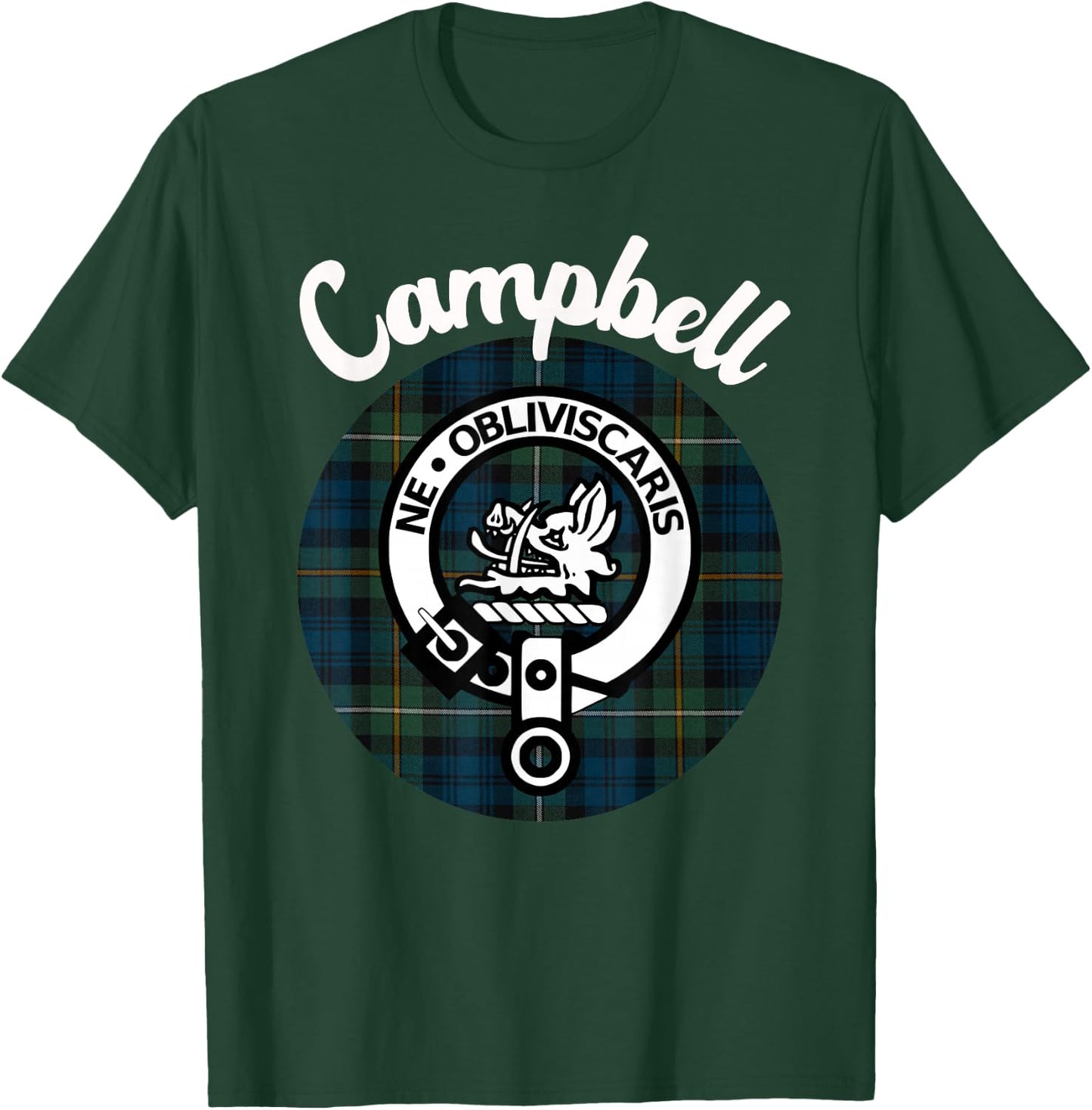 Campbell Clan Scottish Name Coat Of Arms Tartan T-Shirt - T-Shirt | Forest