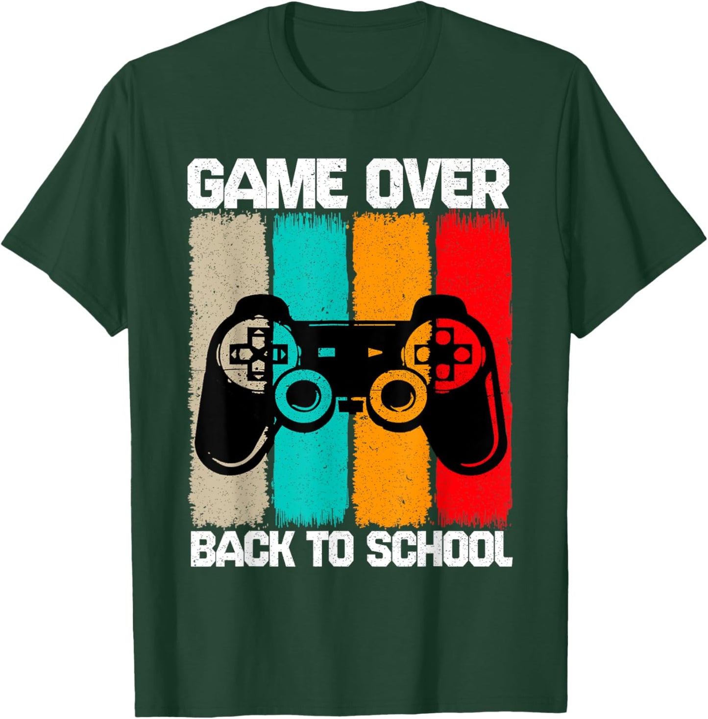 Back To School Vintage For Boys Men Game Over Back To School T-Shirt - T-Shirt | Forest